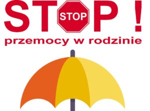 obrazek parasola i napis stop przemocy w rodzinie