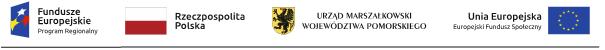 logotypy: Fundusze Europejskie, Rzeczpospolita Polska, Urząd Marszałkowski Województwa Pomorskiego, Unia Europejska