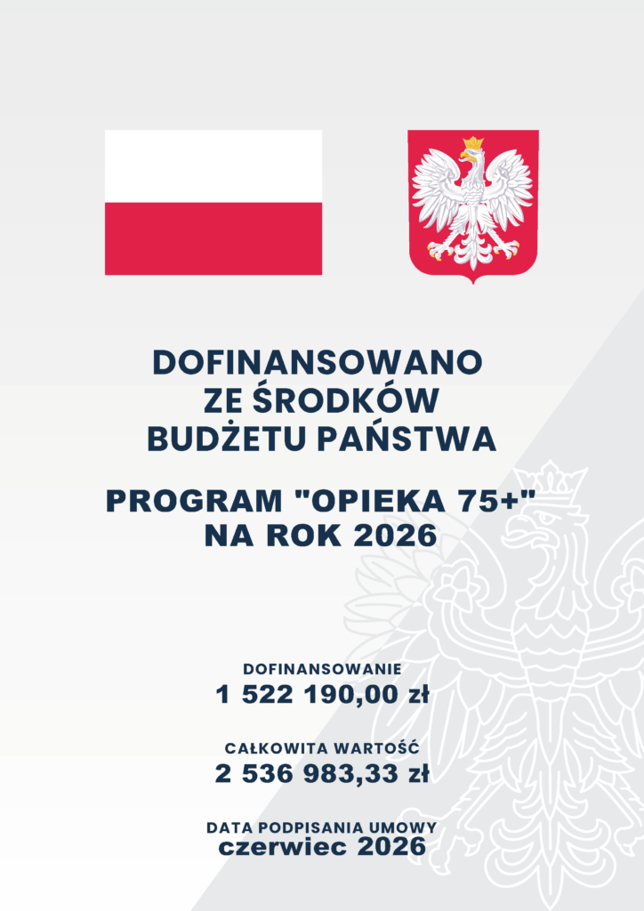 plakat informacyjny o programie Opieka 75 plus